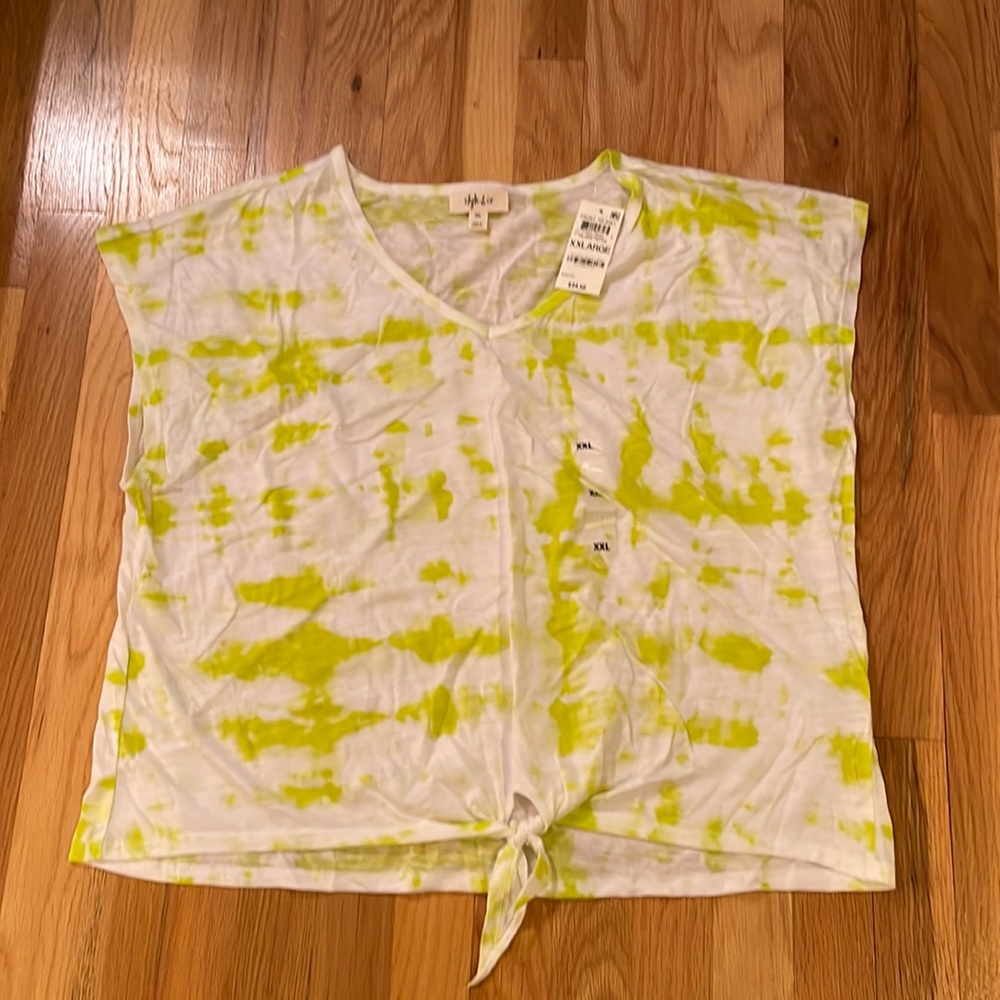 🆕 Women’s Style & Co Front Tie Knit T-Shirt XXLARGE